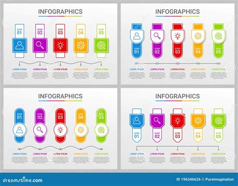 Modelo Infogr Fico De Linha Do Tempo Colorida Passos Sobre Fundo