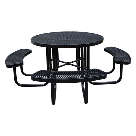 expanded metal round restaurant commercial picnic table