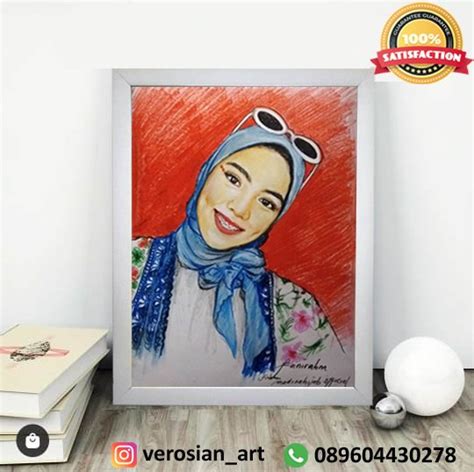 Jual Sketsa Lukis Wajah Berwarna Dan Bingkai Minimalis A3 1 Wajah