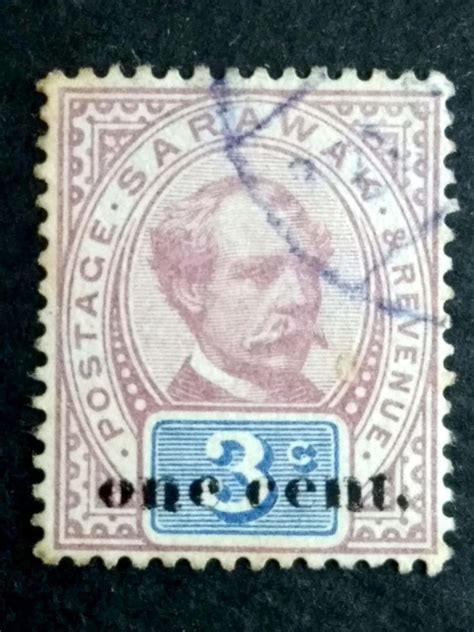 3175 1892 Sarawak Sir Charles Johnson Brooke Overprint One Cent On