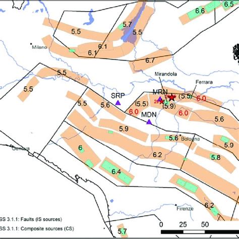 Models of earthquake sources available at beginning of study: area... | Download Scientific Diagram