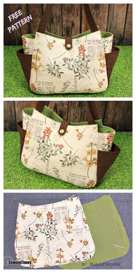 Diy Large Tote Bag With Side Pocket Free Sewing Patterns Video Artofit