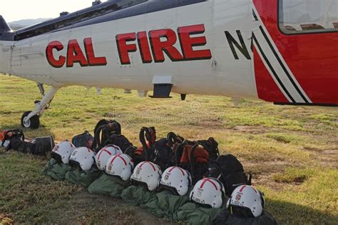 Cal Fire Helicopter And Flight Crew Helmets And Equipment Displayed