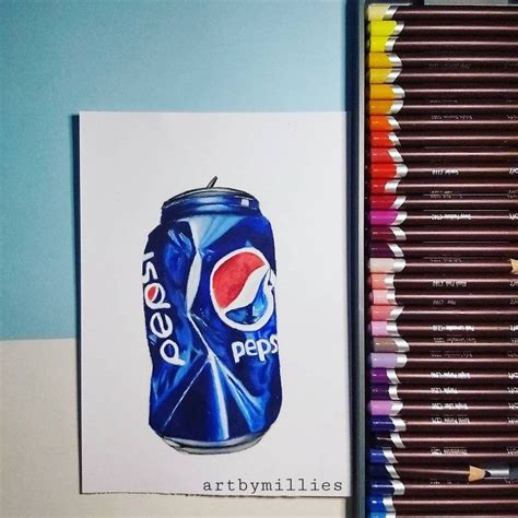 My drawing pepsi crushed can