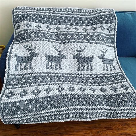 Pattern Reindeer Scandinavian Blanket Ilovemyblanket