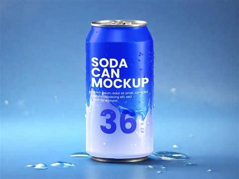 Soda Can Mockup Design Template Premium Ai Generated Psd