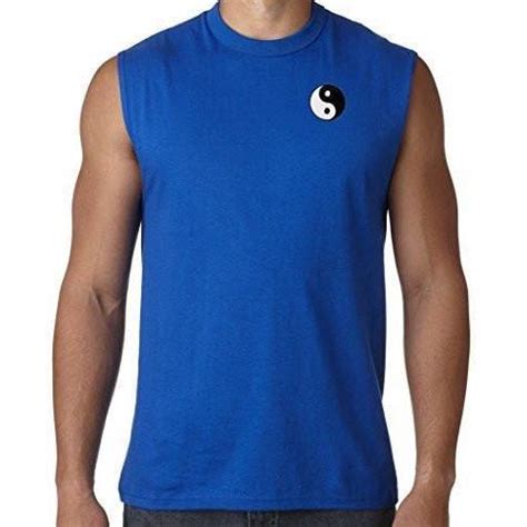 Mens Yin Yang Patch Sleeveless Tee Pocket Print