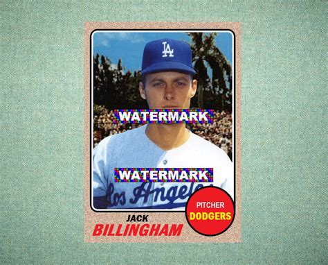 Jack Billingham Los Angeles Dodgers Custom Baseball Card Etsy