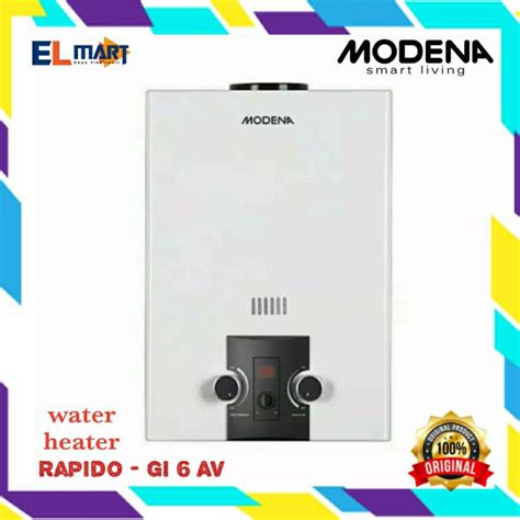 Jual Water Heater Gas Modena Pemanas Air Rapido 6L GI 6 AV 6AV