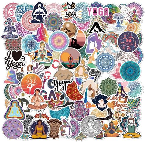 Amazon Pigbit Yoga Mandala Stickers 50 Pcs Vinyl Waterproof