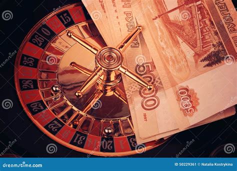 Roulette Casino Game Russian Ruble Money Toned Photo Stock Image ...
