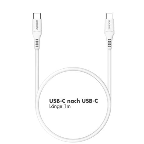 Accezz Usb C Auf Usb C Kabel 1 M Weiß Handyhuellende