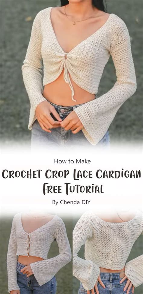 Crochet Crop Lace Cardigan By Chenda Diy Crochet Cardigan Pattern