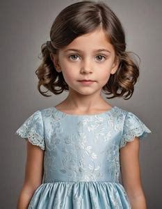 Female Brunette Peek A Boo Highlights Hairstyle Middle Aged Beautiful Dress Face Swap Insert