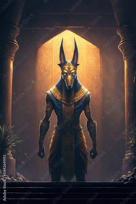 Anubis Ancient Egyptian God Of Death Fantasy Scenery Concept Art