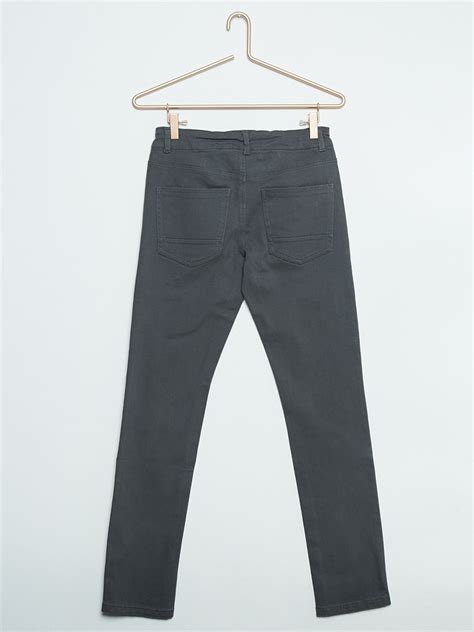 Jean Slim Gris En Coton Stretch Gris Clair Kiabi