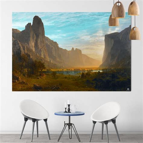 Albert Bierstadt Looking Down Yosemite Valley 1865 Canvas Etsy