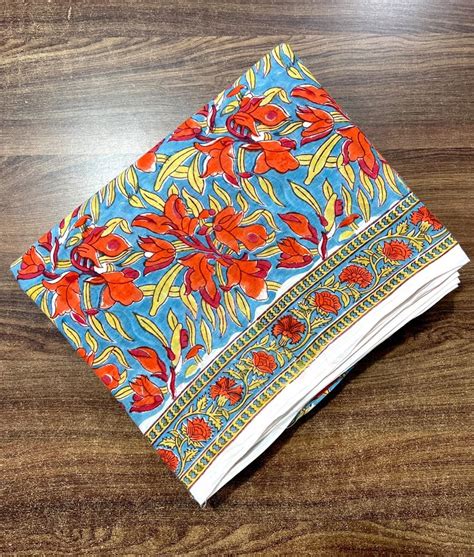 Hand Block Printed Rapid Sole Fabric Cotton Multicolour At Rs