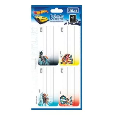 Etiqueta Escolar Adesiva Hot Wheels Unidades Tilibra Mercadolivre