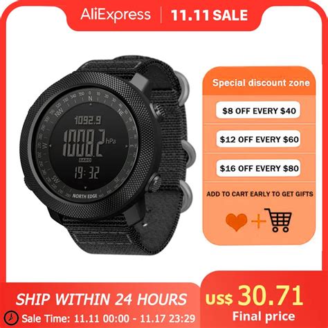 NORTH EDGE Montre Num Rique De Sport Pour Hommes Heures De Course