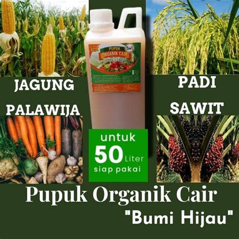 Jual Pupuk Npk Organik Padi Sawit Jagung Palawija Poc Bumi Hijau