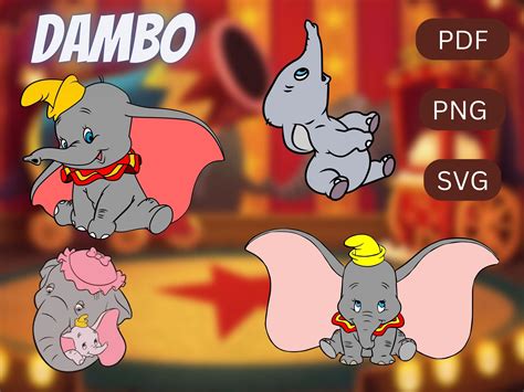 Dumbo Svg Bundle Dumbo Svg Dumbo Png Dumbo Clipart Elephant Svg