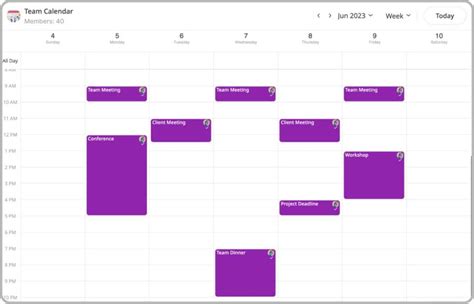 Team Calendar Share Your Team Schedule Among Team Members