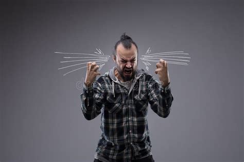 Angry Man Screaming And Throwing A Temper Tantrum Stock Image Image