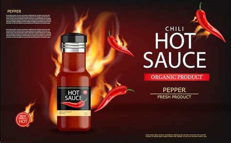 Premium Vector Hot Chili Sauce On Fire