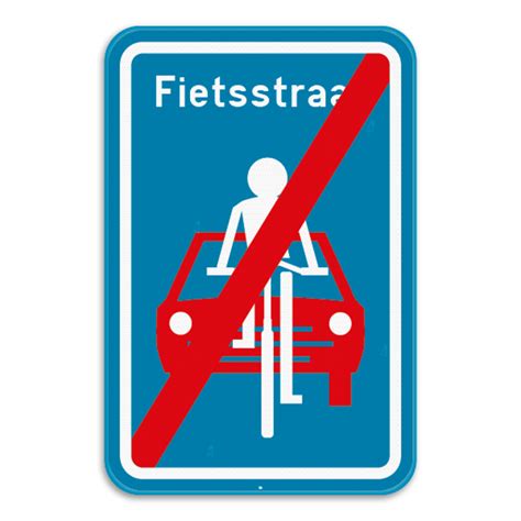 Betekenis Verkeersbord F113 Einde Fietsstraat Verkeersbord Be