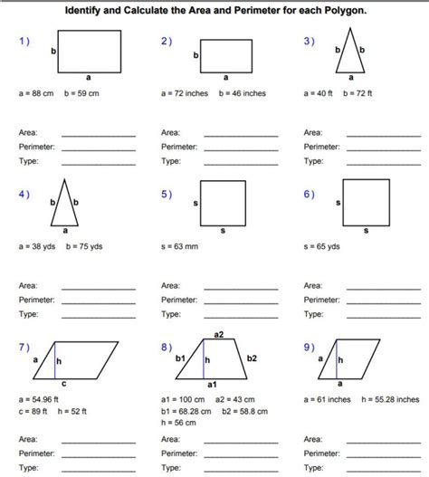 Areas And Perimeters Of Polygons Worksheet Live Worksheets