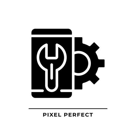 Smartphone settings black glyph icon. Mobile phone configuration