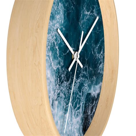 Ocean Waves Wall Clock Blue Wall Clock Beach House Clock Etsy