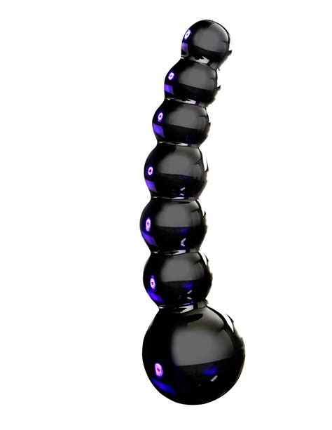 Pipedream Icicles No 66 Glass Dildo Black BedRoomJoys