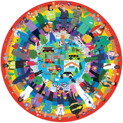 Rainbow Heroes In Aid Of Samaritans 500 Piece Circular Puzzle