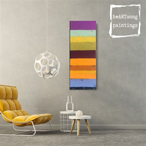 Colorful Abstract Canvas Art Stripes Paintings Rectangular - Etsy Australia