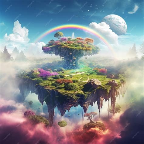 Premium AI Image | Fantasy floating island