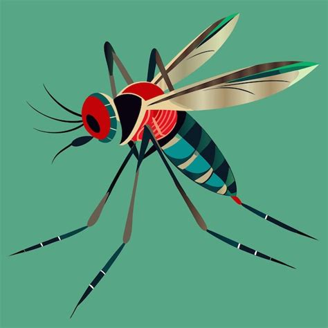 Un Dibujo De Una Mosca Con Un Fondo Verde Vector Premium Generado Con IA