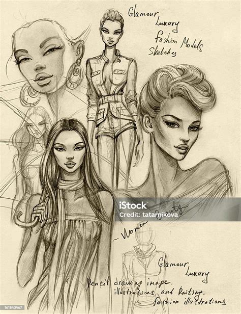 Models Stock Illustration Download Image Now Fashion Sketch Doll
