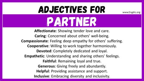 Best Words To Describe Partner Adjectives For Partner Engdic