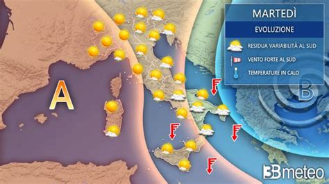 Meteo lunedì martedì fronte freddo in transito su parte d Italia con