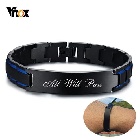 Vnox Bracelets Graver Personnalis S Pour Hommes Cha Ne Maillons