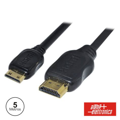 CABO HDMI DOURADO MACHO MINI HDMI MACHO PRETO 5M Ledistronica Lda