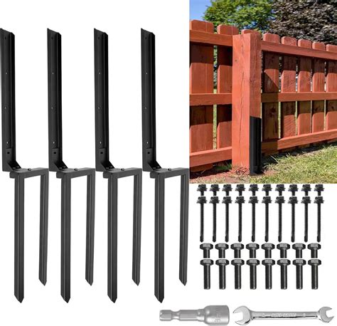 Nrspp Heavy Duty Steel Fence Post Repair Stakes 4 Pcs Fence Post