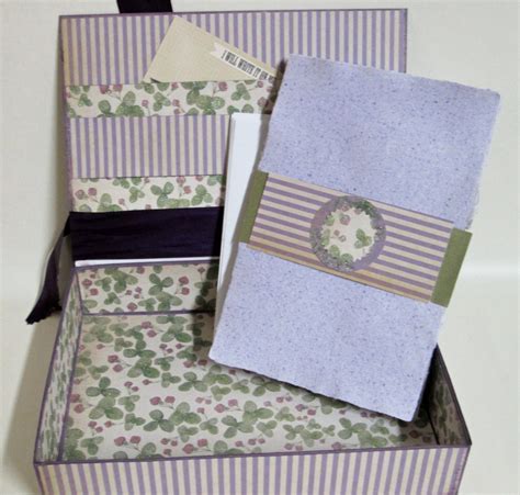 Purple Stationery Set Decorative Box 12 By Bookwhispereronetsy