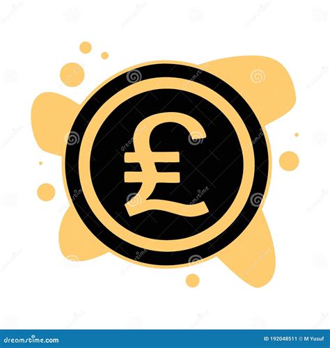 Image Of Pound Sterling Symbol In Circle On Black Circle Stock