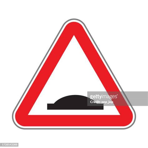 Speed Bump Ahead Traffic Road Sign Isolated On White Vector Illustration High Res Vector Graphic