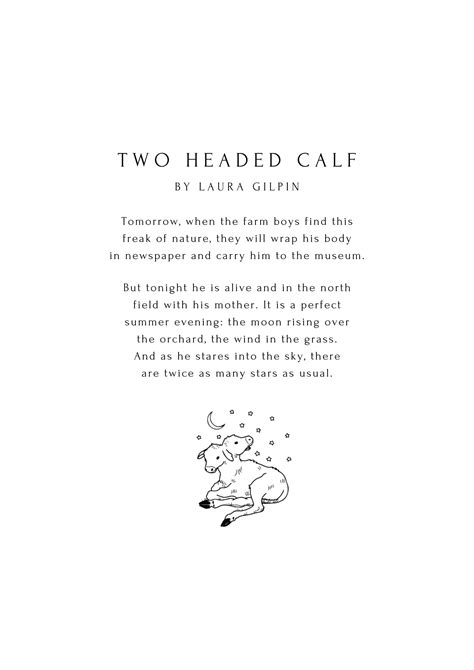 Two Headed Calf By Laura Gilpin Digital Poem Art Wall Art Print