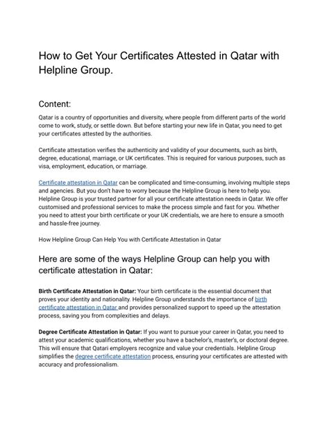 Ppt How To Get Your Certificates Attested In Qatar With Helpline