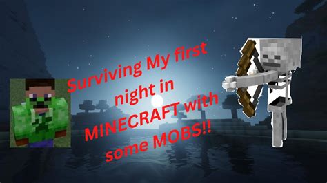 I Survived My First Night In Minecraft Gaming With Me Youtube